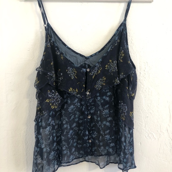 Free People Tops - Free people sheer ruffled flower tank